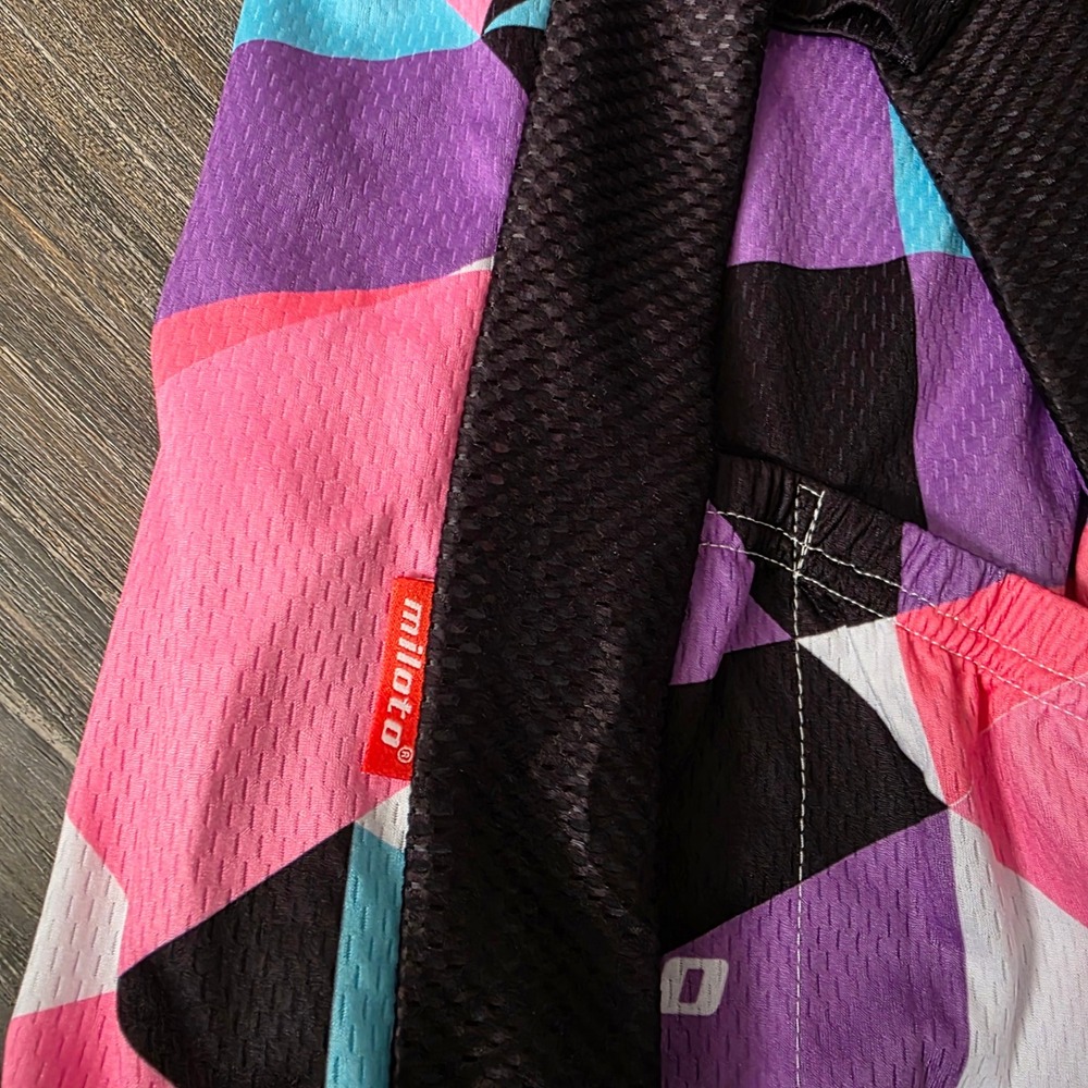 Miloto Women's Geometric Print Short Sleeve Cycling Jersey Top‎ Size M - Picture 8 of 8